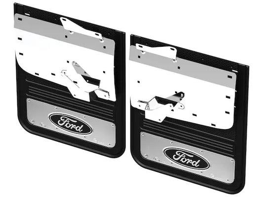 Super Duty DRW GatorBack Mudflaps - Chrome Ford Oval