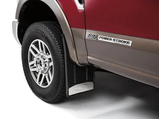 Super Duty SRW Flat Rubber Mudflaps - Chrome