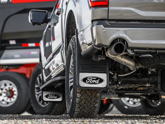 F-150 GatorBack Mudflaps - Ford Oval Chrome
