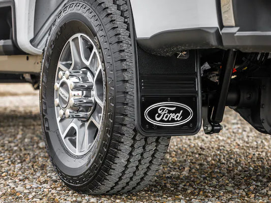 Super Duty SRW GatorBack Mudflaps - White Ford Oval