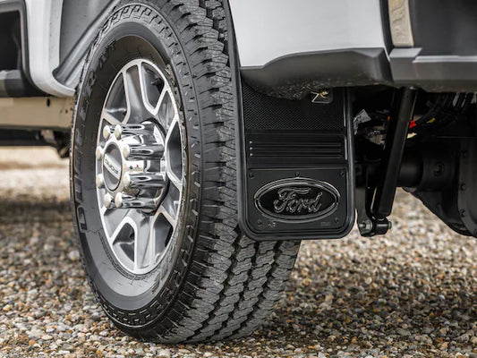 Super Duty SRW GatorBack Mudflaps - Ford Oval Gunmetal